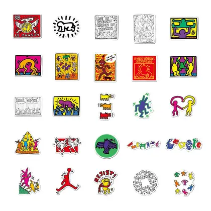 Keith Haring Decal 50 Pieces of Luggage Waterproof Street detail view 2