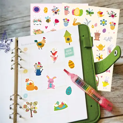 Kids Doodle Stickers Cute Cartoon Animals Decorative Notebook Stationery detail view 2