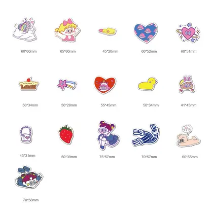 Korean Girl Ins Cute Cartoon Waterproof Removable Decorative Sticker detail view 2