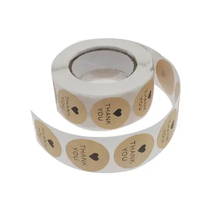 Kraft Paper Sealing Stickers Takeaway Gift Packaging Thank You detail view 2