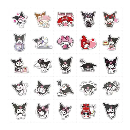 Kuromi Stickers 100 Doodle Cartoon Skateboard Guitar Waterproof Removable detail view 2