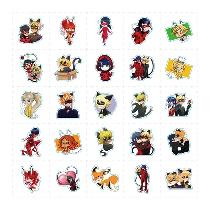 Ladybug Girl Stickers 100 Cartoon Doodle Cups Computer Luggage detail view 2