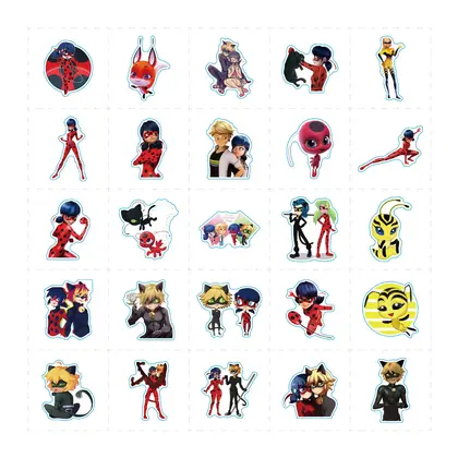Ladybug Girl Stickers 100 Cartoon Doodle Cups Computer Luggage detail view 3