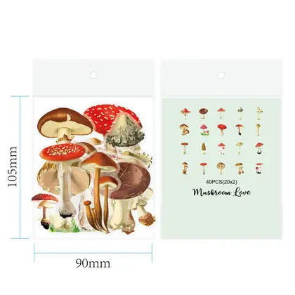 Large Pet Transparent Floral Stickerpacking Size: Card Head OPP detail view 2