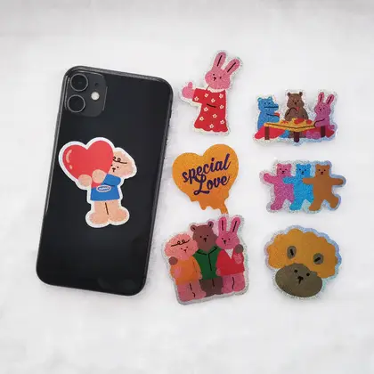 Laser Cartoon Sticker Korean Ins Cute Retro Mobile Phone detail view 3