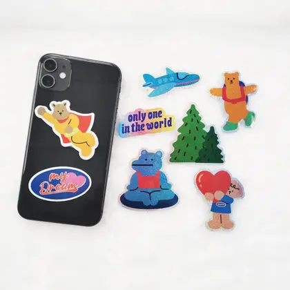 Laser Cartoon Sticker Korean Ins Cute Retro Mobile Phone detail view 2