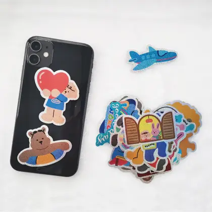 Laser Cartoon Sticker Korean Ins Cute Retro Mobile Phone supplied by BY Boyuan
