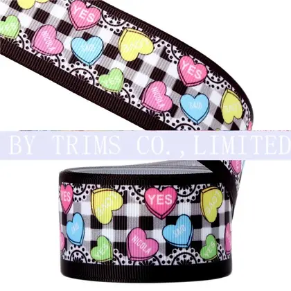Printed Ribbon Gift Wrap Polyester Color Valentine detail view 2