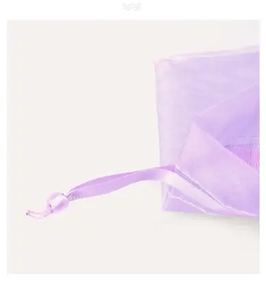 Custom Cosmetic Gauze Bag Mesh Drawstring Organza Pearl Can detail view 3