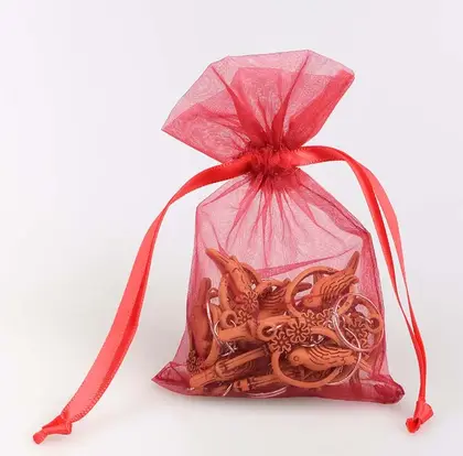 Custom Cosmetic Gauze Bag Mesh Drawstring Organza Pearl Can supplied by BY Boyuan