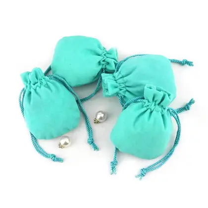 Custom Jewelry Velvet Bag Storage Drawstring Pocket detail view 3
