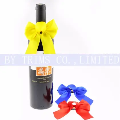 Custom Red Wine Bottle Gift Box Packaging Ribbon Handmade detail view 2