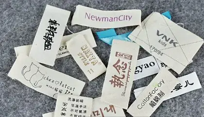 Custom Tag Hanging Grain Woven Label Printing Collar Washing supplied by BY Boyuan