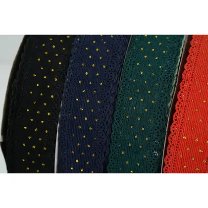 Korean Version of the Corduroy Bronzing Ribbon Handmade Bow detail view 2