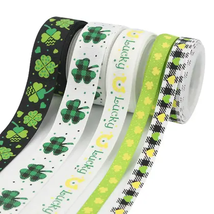 St. Patrick's Day Ribbon Small Code Combination Set Green Polyester Ribbon 2 detail view 3