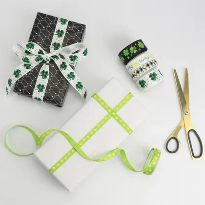 St. Patrick's Day Ribbon Small Code Combination Set Green Polyester Ribbon 2 detail view 2