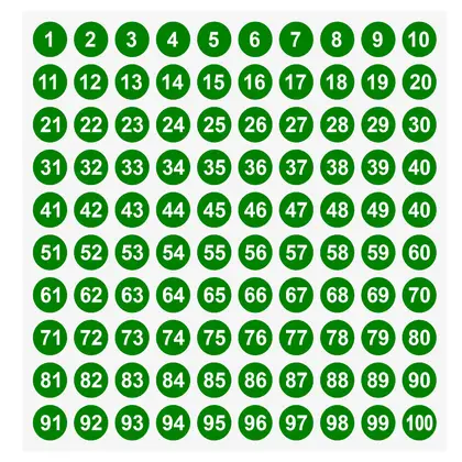 1-100 Round Number Self-adhesive Label Serial Clothes Shoes Hat detail view 3