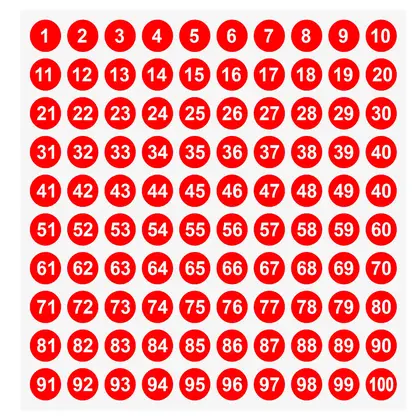 1-100 Round Number Self-adhesive Label Serial Clothes Shoes Hat detail view 2