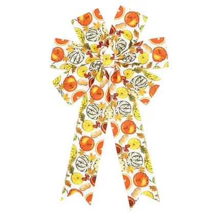 Midi 38mm Ribbed Webbing Handmade Thanksgiving Bow Theme Decorative detail view 2