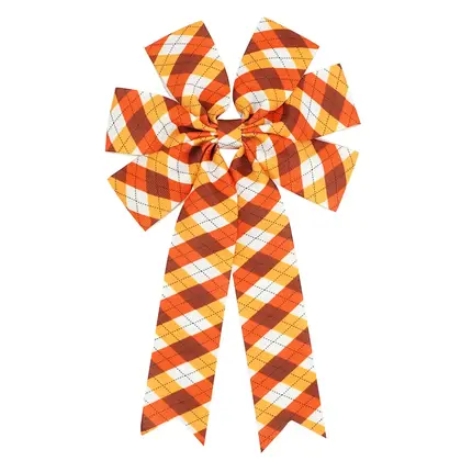 Midi 38mm Ribbed Webbing Handmade Thanksgiving Bow Theme Decorative detail view 3