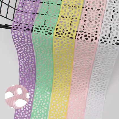 Midi Ribbon 38mm Sunflower Ribbed Belt Embossed Solid Color detail view 2