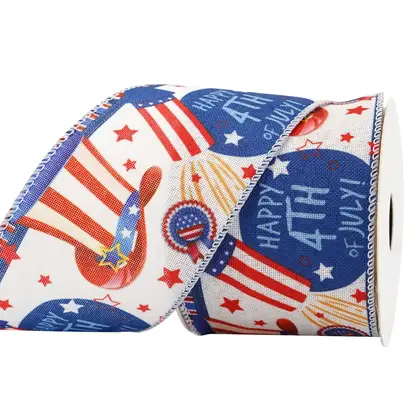 MIDI Ribbon American Star Flag Series 6.3cm Wire Edge detail view 2