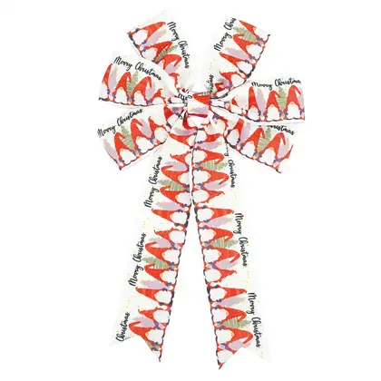 Midi Ribbon Handmade Christmas Bow Tree Decoration 38mm Ribbed detail view 2