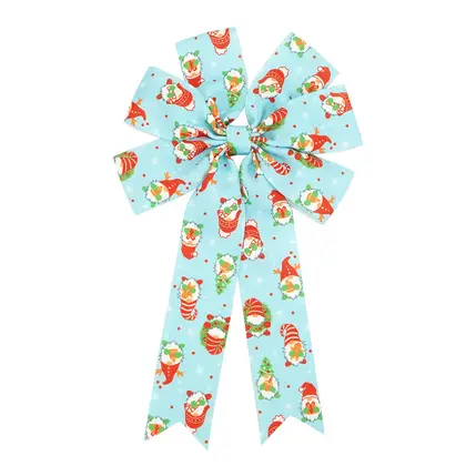 Midi Ribbon Handmade Christmas Bow Tree Decoration 38mm Ribbed detail view 3
