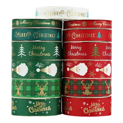 Midi Ribbon Christmas Gift Wrapping Tree Festive Scene Decoration Polyester Ribbon 2 detail view 3