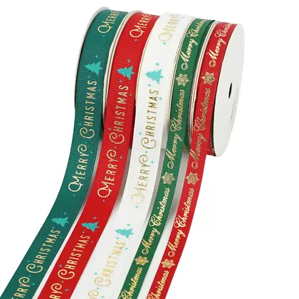 Midi Ribbon Christmas Gift Wrapping Tree Festive Scene Decoration Polyester Ribbon 2 detail view 2