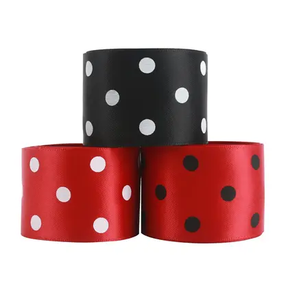 Midi Ribbon Set Cake Gift Black Red Striped Spotted detail view 2