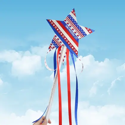 Mudie Ribbon Star-spangled Swallow-tail Bow Hair Band Fourth detail view 3