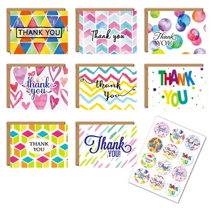 Navy Blue Thank You Cards Kraft Paper Envelopes Wedding detail view 3