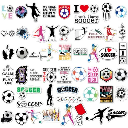 Football Stickers 50 Outdoor Sports Ball Waterproof Cup Skateboard detail view 2