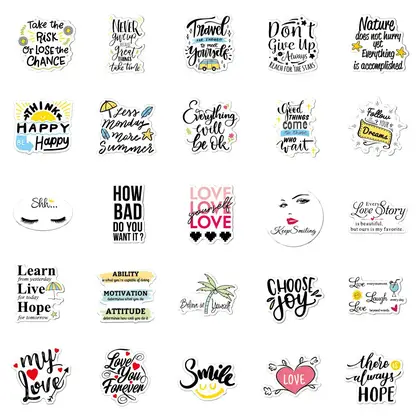 Proverbs Art Stickers 50 Non-infringing Computer Water Cup Luggage detail view 2