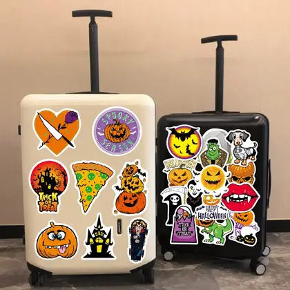 Pumpkin Stickers 50 Waterproof Cartoon Themed Bat Party Luggage detail view 3