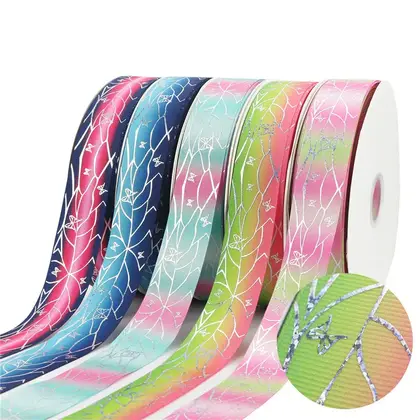 Ghost Killing Blade Ribbon Double-sided Printing Stamping Silver Bow detail view 3