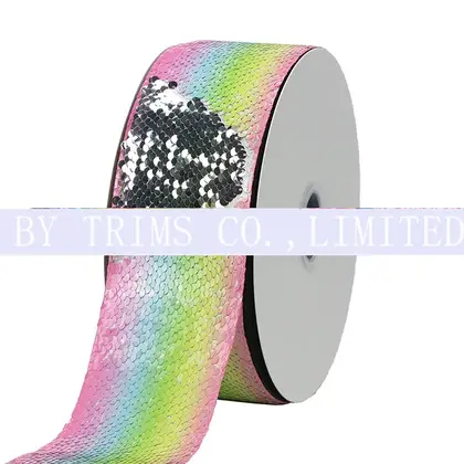 Style Flip Sequin Ribbon Printing Logo Clothing Accessories Top detail view 3