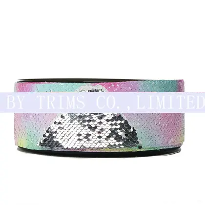 Style Flip Sequin Ribbon Printing Logo Clothing Accessories Top detail view 2