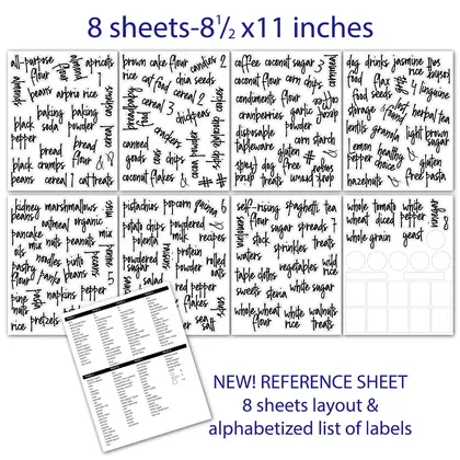 Pantry Labels 168 Stickers Waterproof and Oil-resistant Food detail view 2