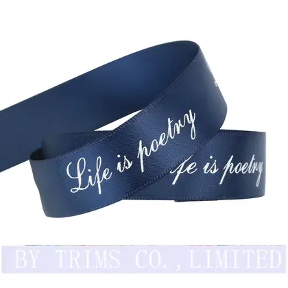 Personalized Custom Logo Printing Ribbon Polyester Birthday Wedding Holiday detail view 3