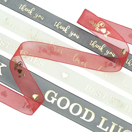 Personalized Production Logo Printing Ribbon Polyester Birthday Wedding Holiday detail view 3
