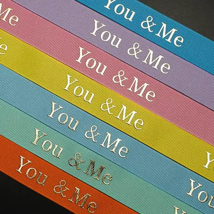 Personalized Ribbon Logo Making Thick Plate Thermosetting Bronzing Flower detail view 3