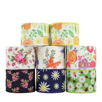 Ribbon 63mm Wire Edge Kook Belt Flower Decoration Imitation detail view 2
