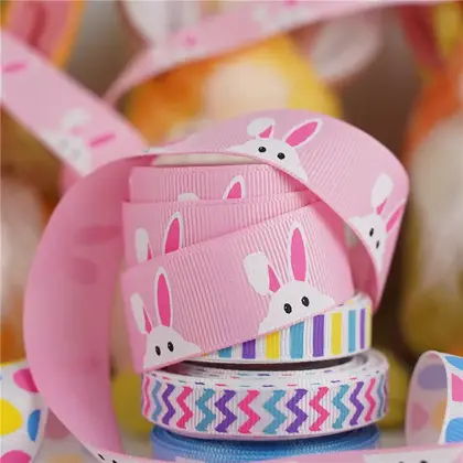 Ribbon Easter Wrap Tie Custom Heat Transfer Printing Threaded detail view 3