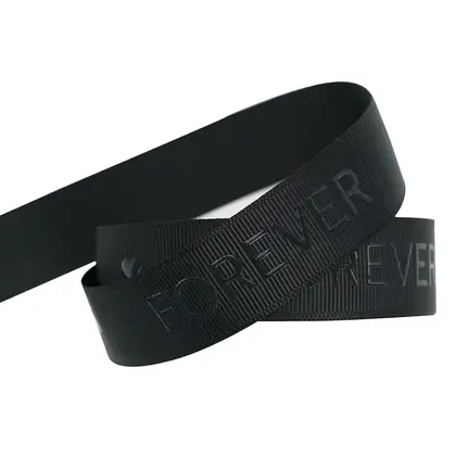 Ribbon Logo Printing Silicone Stamping Polyester Cotton Gift Packaging detail view 3