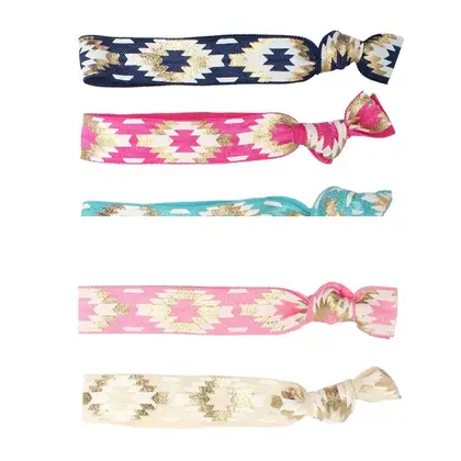 Printing Knotted Hair Rings Bronzing Elastic Ribbon Rope Decorative detail view 2
