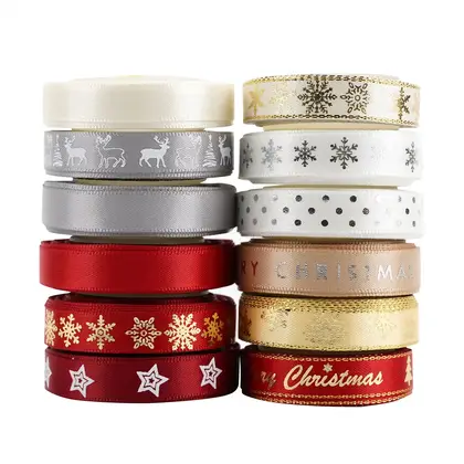 Set of Ribbon Christmas Decoration Gift Box Packaging Festive detail view 2