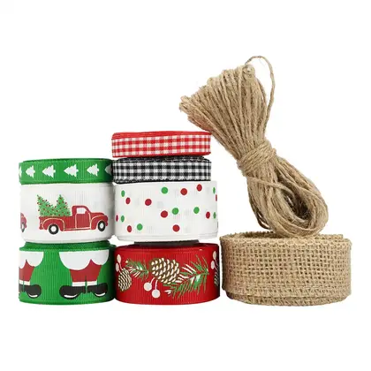 Set of Ribbon Christmas Decoration Gift Box Packaging Festive detail view 3