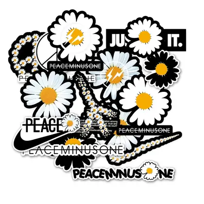 Small Daisy Sticker Luggage Waterproof White Plastic Drawbar Case detail view 3